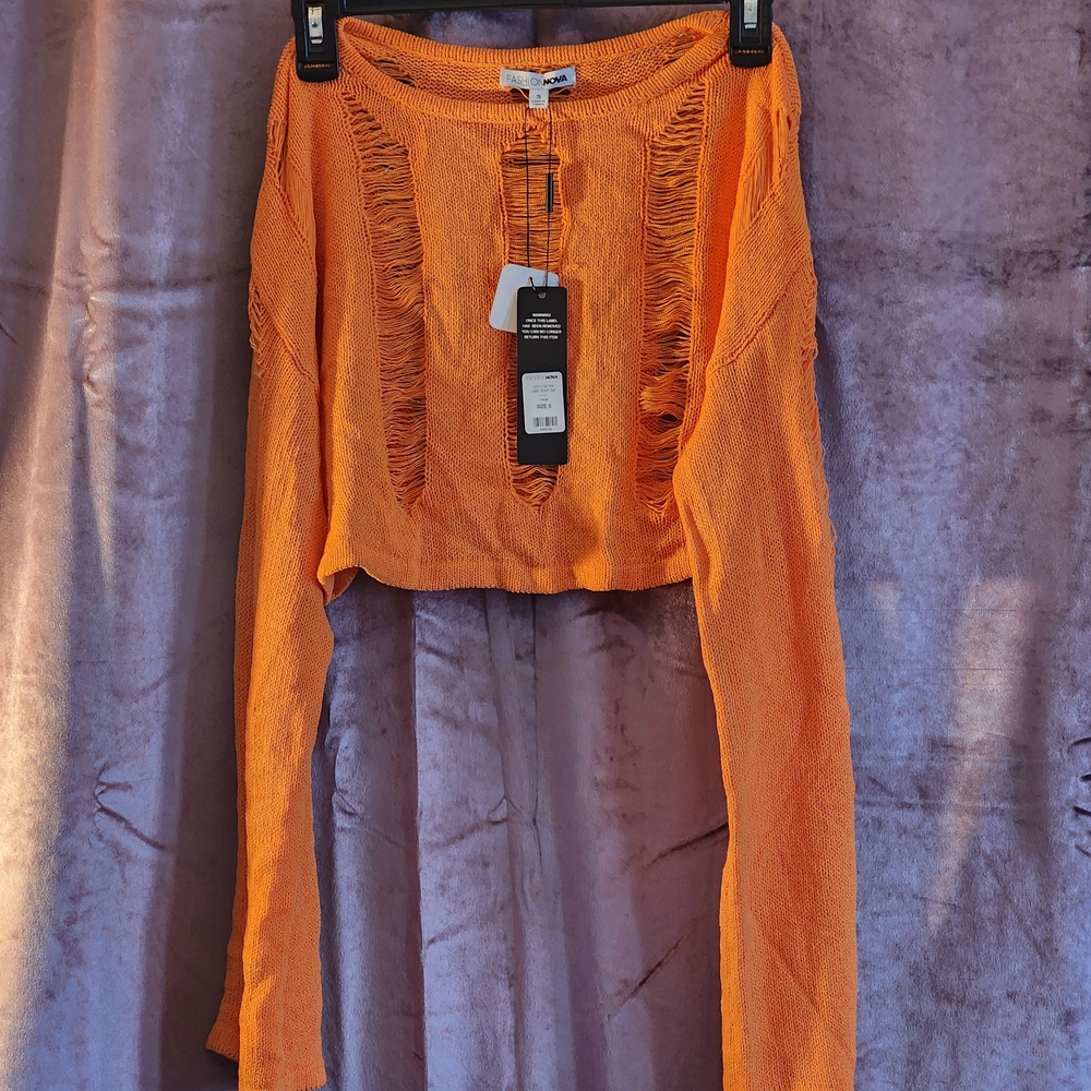 Fashion Nova Vibrant Orange Knit Top